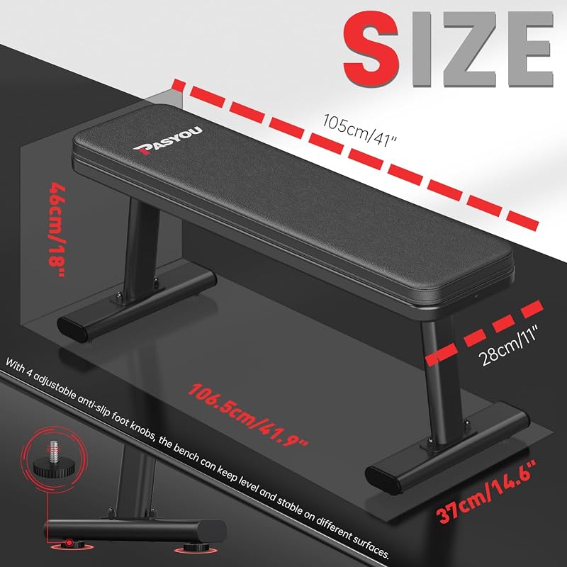 PASYOU PW100 Edzőpad Sík Pad 660 kg Terhelhetőség Otthoni Fitness Edzéshez