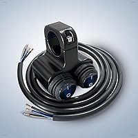 Vista 3 de Interruptor de manillar de motocicleta, interruptor de luz para manillar ATV, impermeable, doble control, interruptor de corte, focos de luz