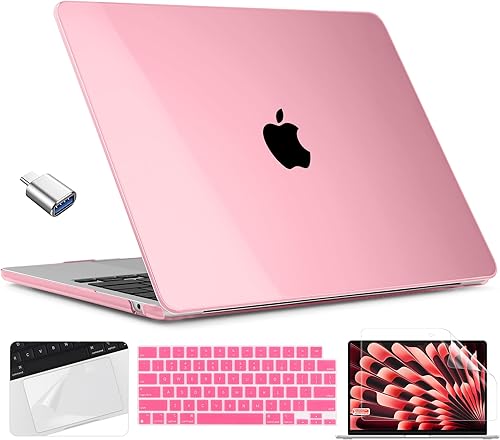 Miniatura 12 de TWOLSKOO Compatible con funda para MacBook Air M4 de 15 pulgadas versión 2025-2023 M4 A3241 M3 A3114 M2 A2941, carcasa rígida de plástico