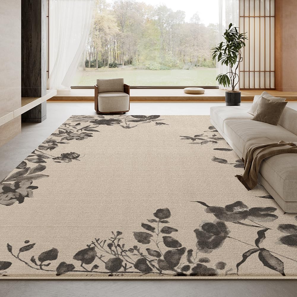 Zmywalne dywaniki odporne na plamy do salonu, sypialni, jadalni, biura, miękkie, nie gubi włosia, wystrój domu, beżowy, 60 x 160 cm, łatwe do czyszczenia
