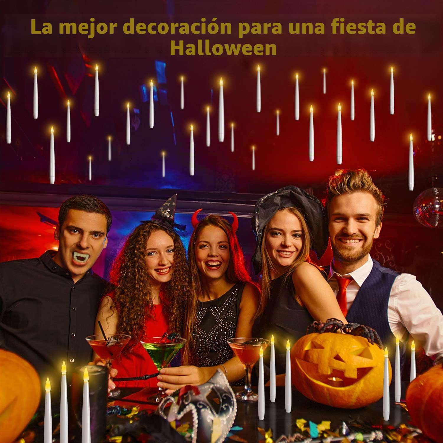 Velas LED flotantes,24 velas mágicas para colgar con varita a distancia,LED velas sin llama,velas con pilas para casa,iglesia,fiesta,Navidad,decoración navideña (24 piezas)