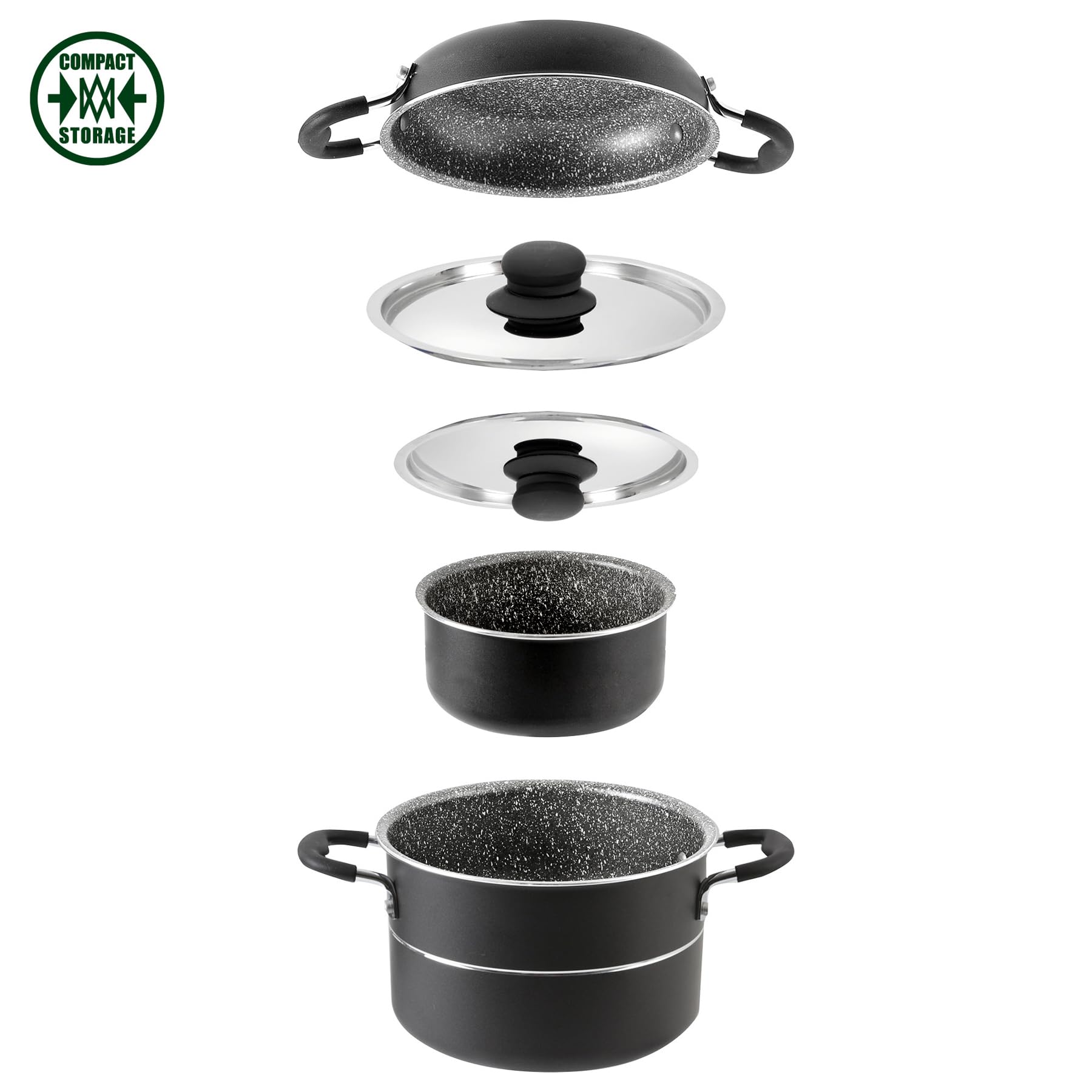 BRUNNER Alu Kochtopfset Kochgeschirr Campingtöpfe Topfset Pirate 6+1Ø18