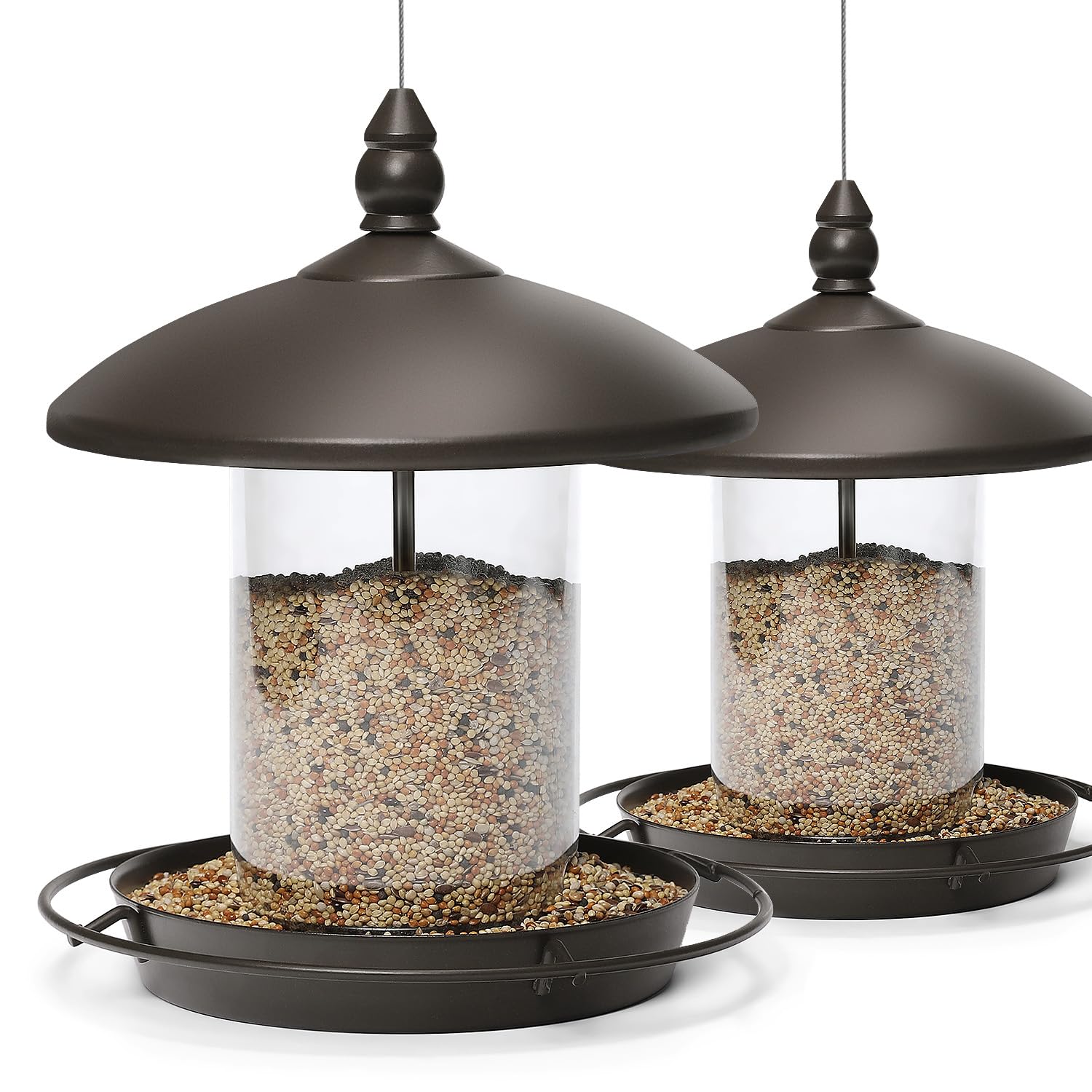 Pack of 2 Bird Feeder for Backyard Birds. Bronze