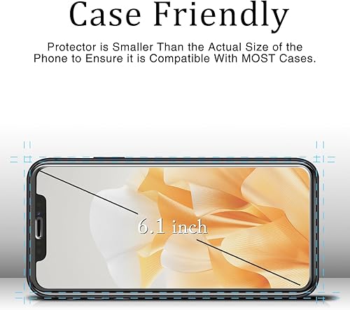 Miniatura 4 de KAREEN Paquete de 2 protectores de pantalla para iPhone 11, iPhone XR película de vidrio templado de 6.1 pulgadas, dureza 9H, antiarañazos, sin