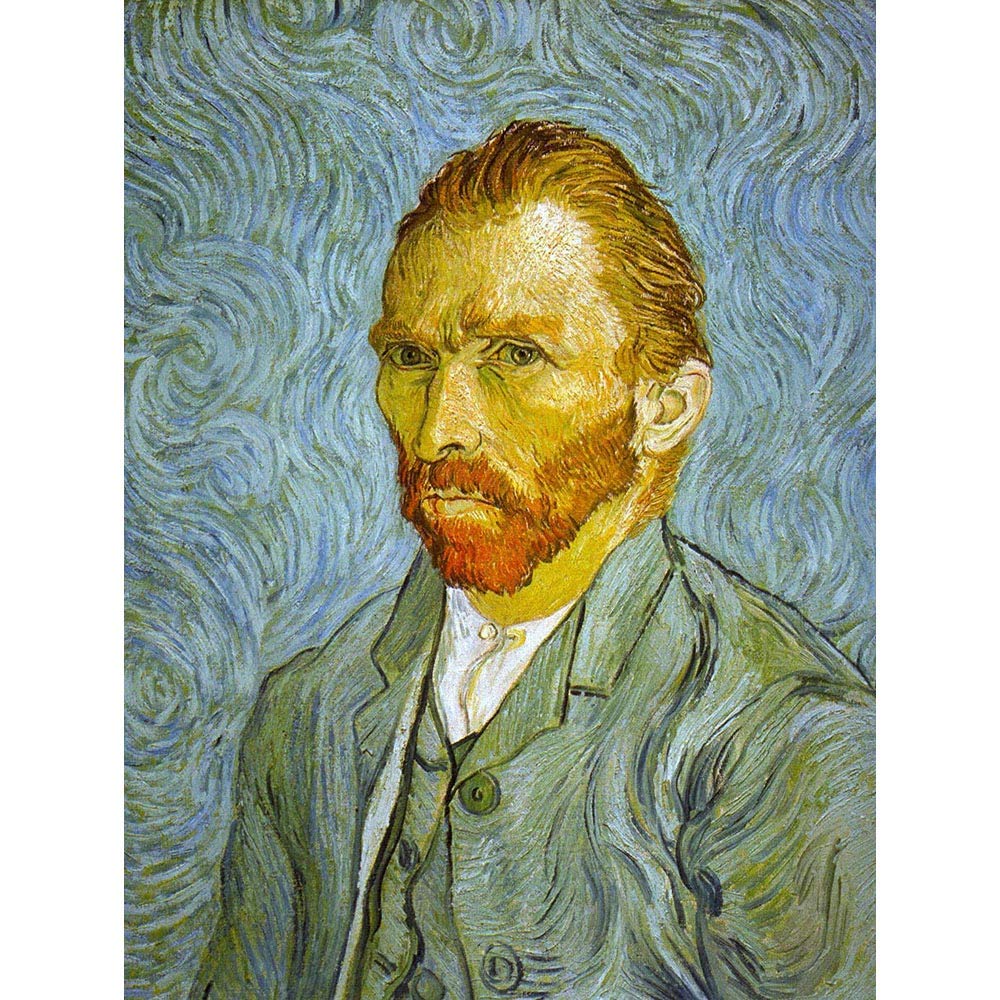 Wee Blue Coo Vincent Van Gogh Self Portrait Old Master Painting Art Print Poster Wall Decor 12X16 Inch