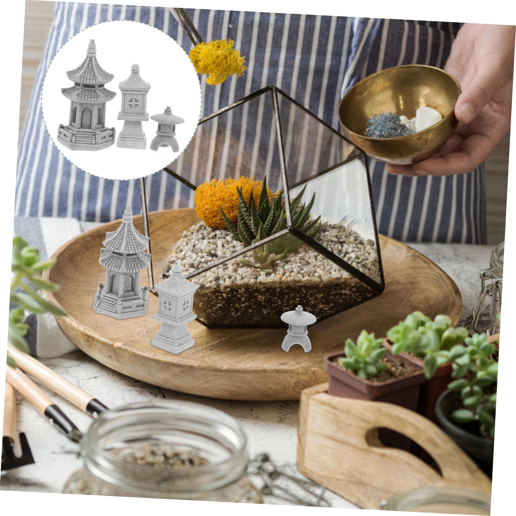 TOYANDONA 4 Sätze Garten Teilig Künstliche Bonsai Deko Garten Figuren Für Innen Und Außenbereich Modell Für Landschaft Und Dekoration 3 Stück * 4