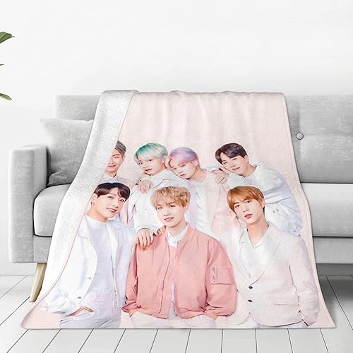 Miniatura 1 de Manta coreana Kpop de franela de 50 x 40 pulgadas, manta de forro polar ultrasuave para suave, sofá, silla, sofá, cama de oficina, adecuada para