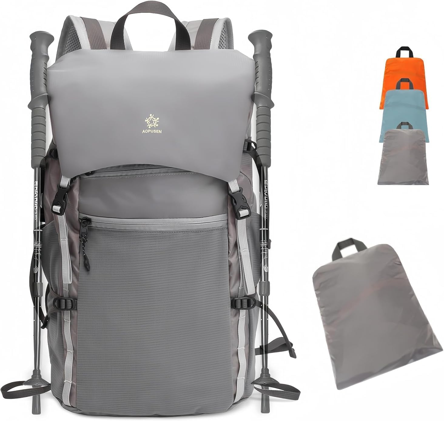 Super Eager 20L Foldable Rucksack - Water Resistant Packable Daypack for Hiking, Hill Walking, Travel and Daily Commute - Compact & Durable (Grey) — image 1