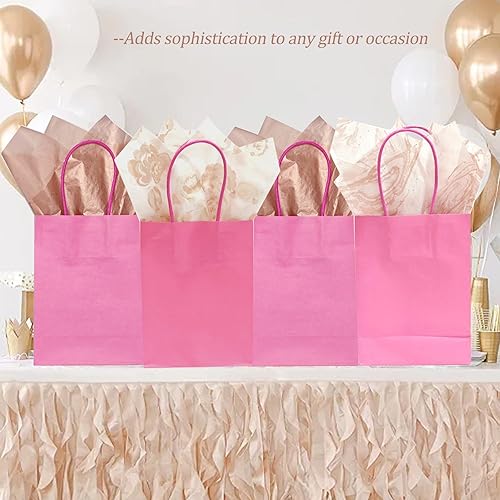 Miniatura 4 de 30 hojas de papel de seda de oro rosa para bolsas de regalo, papel de seda romántico de mármol rosa metálico a granel para fiestas de cumpleaños,