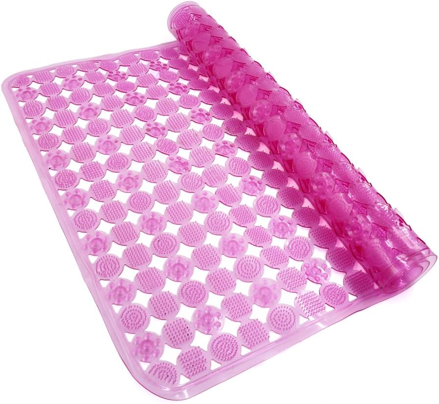 Magenta PVC Rectangle Good Performance Bathroom Floor Shower Massage Bathtub Mats 34.6 Inches x 14.6 Inches (id: 2d3 f92 189 41b 1a7