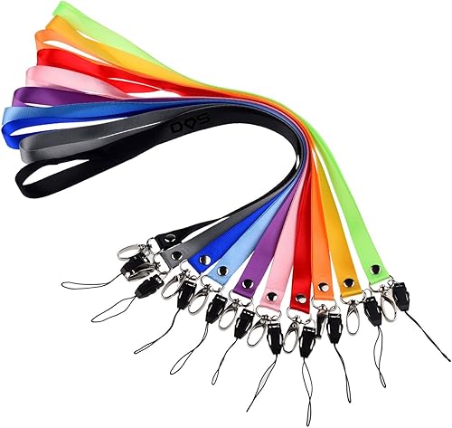 Miniatura 5 de Paquete de 10 correas para cuello con gancho de liberación rápida - Ideal para placas de identificación, llaves, silbatos, etc. - Hechas de nailon