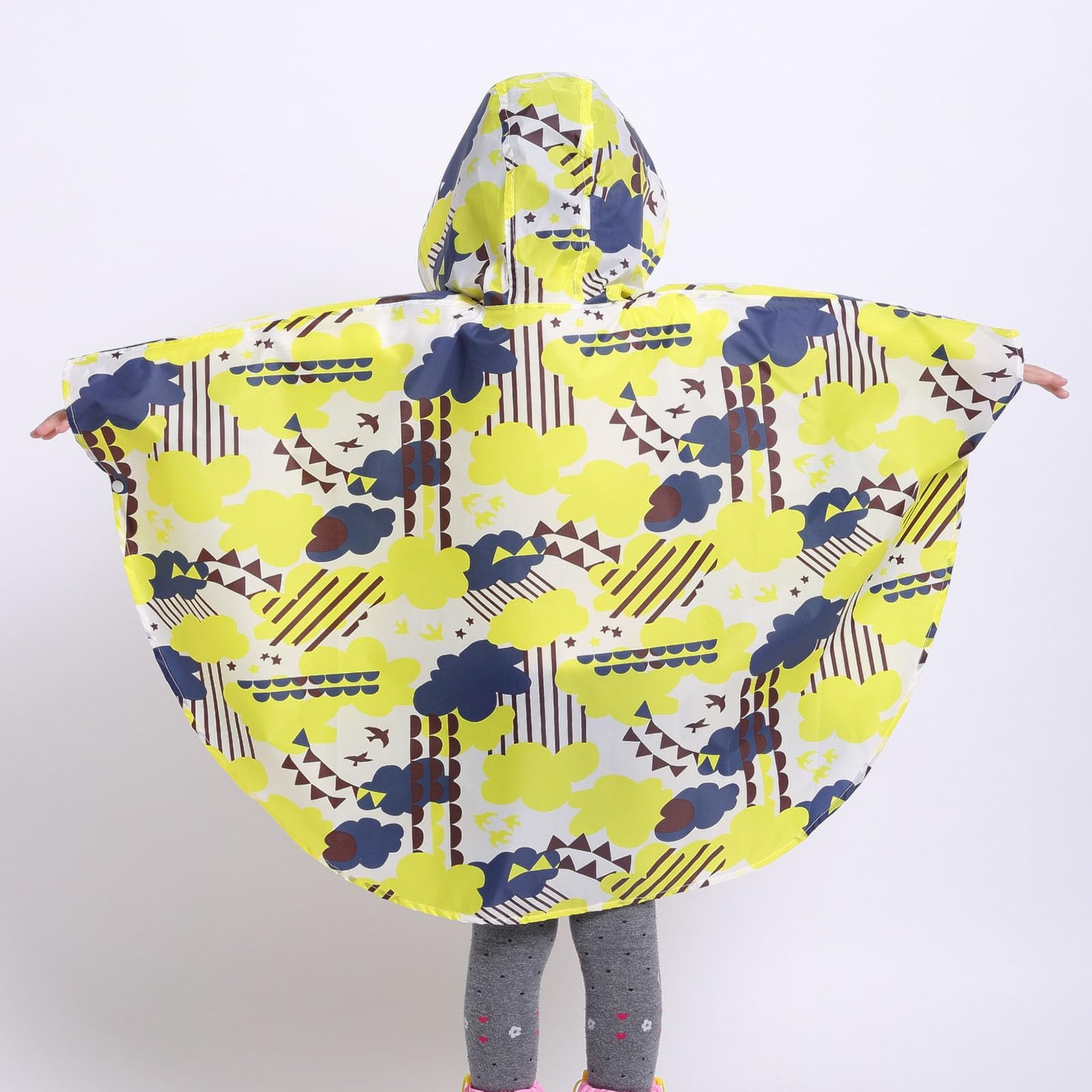 Cape Pluie Enfant, Imperméable pour Jeunes Filles Pluie Veste Enfant Mode Poncho à Capuche léger pour activités extérieures et Jeux sous la Pluie avec Motifs animés Amusants