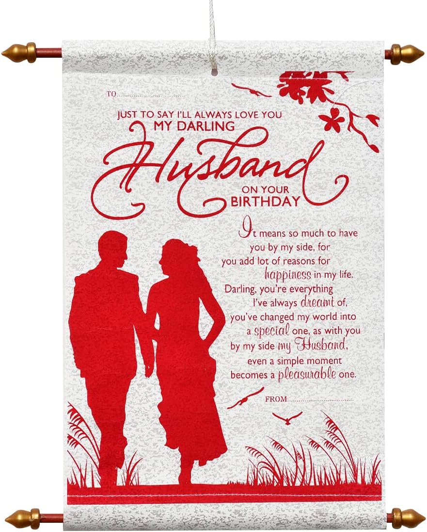 Saugat Traders Gift For Husband - Scroll Card For Husband Birthday -Anniversary Gift Romantic - Multicolour
