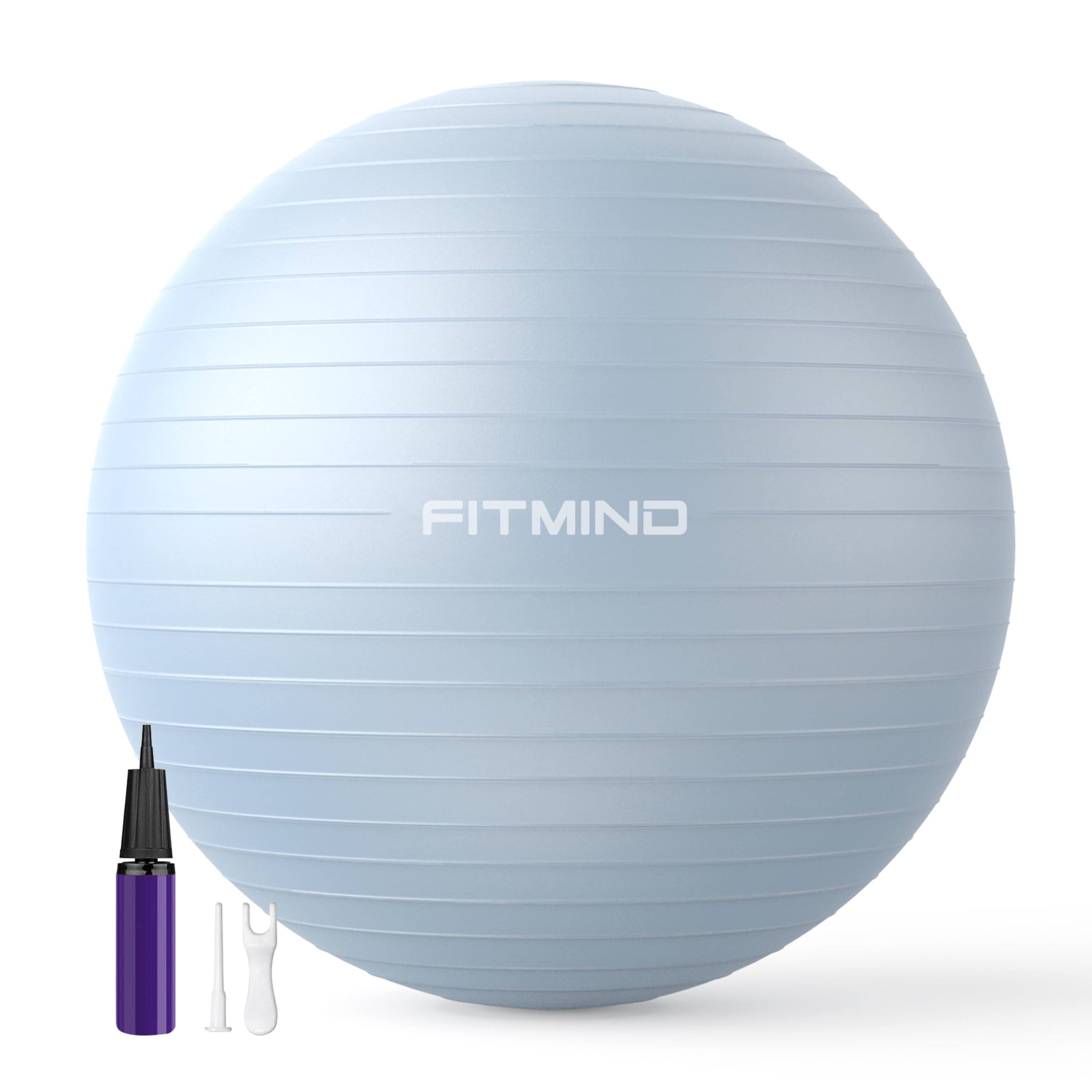 FITMIND_Extra Thick Exercise Ball 75cm Yoga Ball for Workout Pregnancy Stability,Anti-Burst and Slip Resistant Swiss Ball with Pump for Yoga, Pilates, Fitness,Birthing,Physical Therapy (Blue 2120C)