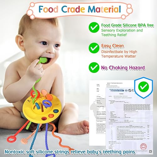 Miniatura 9 de Juguetes sensoriales Montessori para dentición para bebés de 24 meses, juguete de dentición de silicona para 2 y 3 años, desarrollo sensorial,