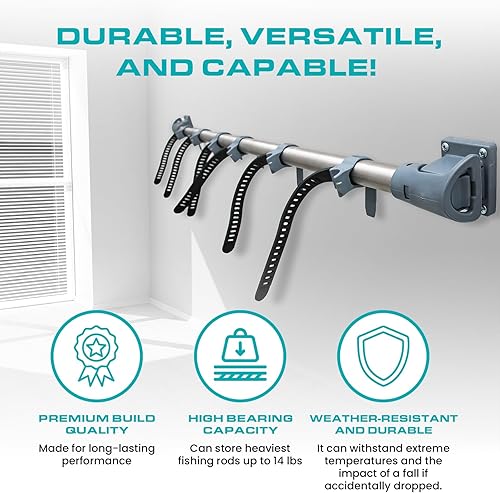 Miniatura 7 de R RODLOK Par de soportes para caña de pescar para 1 caña, accesorio adicional solo para el kit RODLOK, se vende por separado, soporte para caña de