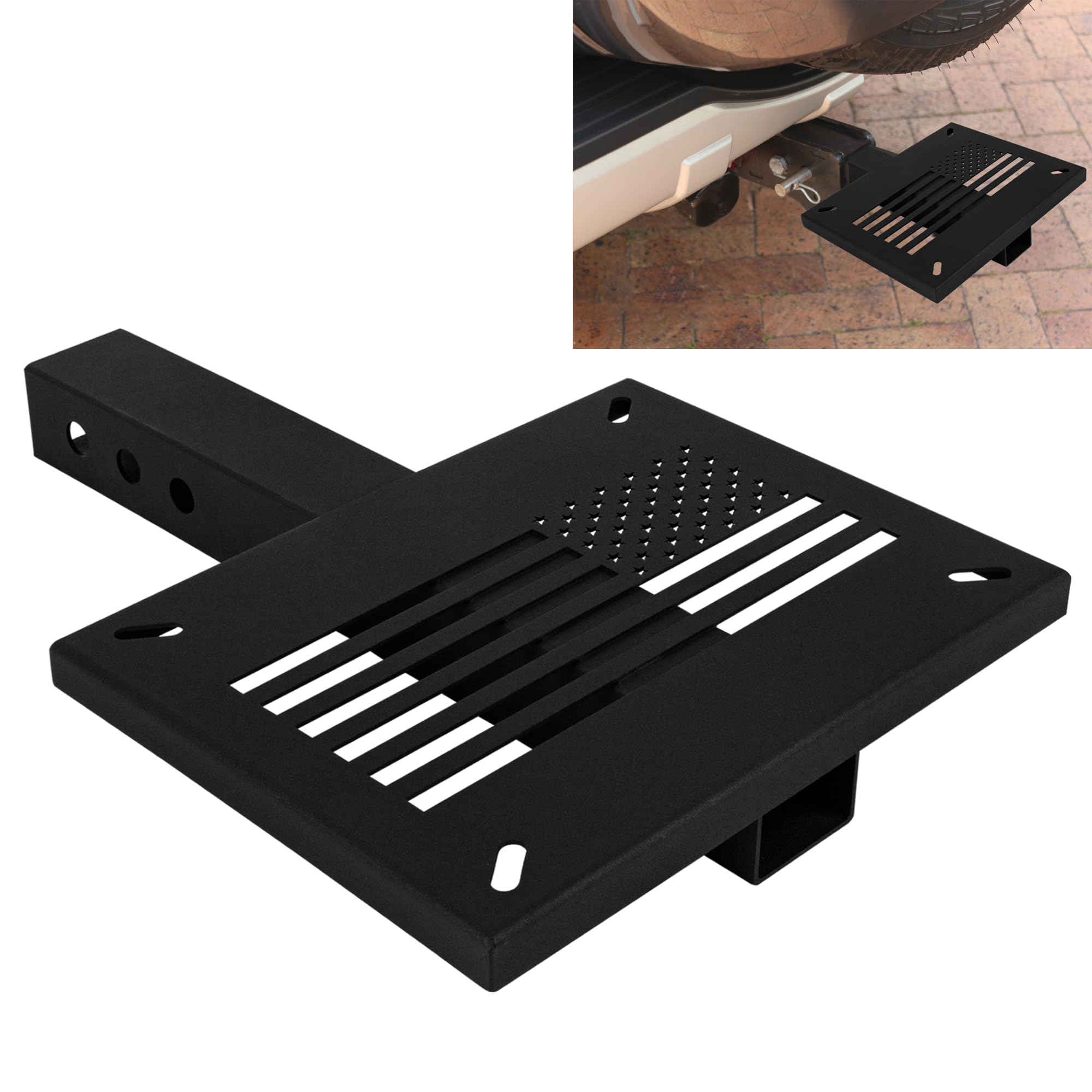 KSWLOR Hitch Mount Vise Plate, Heavy-Duty Hitch Winch Mount Plate for ATV SUV Trailer Truck Pickup, Universal Fit for 2-Inch Receiver