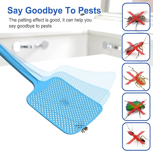 Miniatura 4 de (8 Pack) Fly Swatters,Large Bug swatter That Work for Indoor and Outdoor