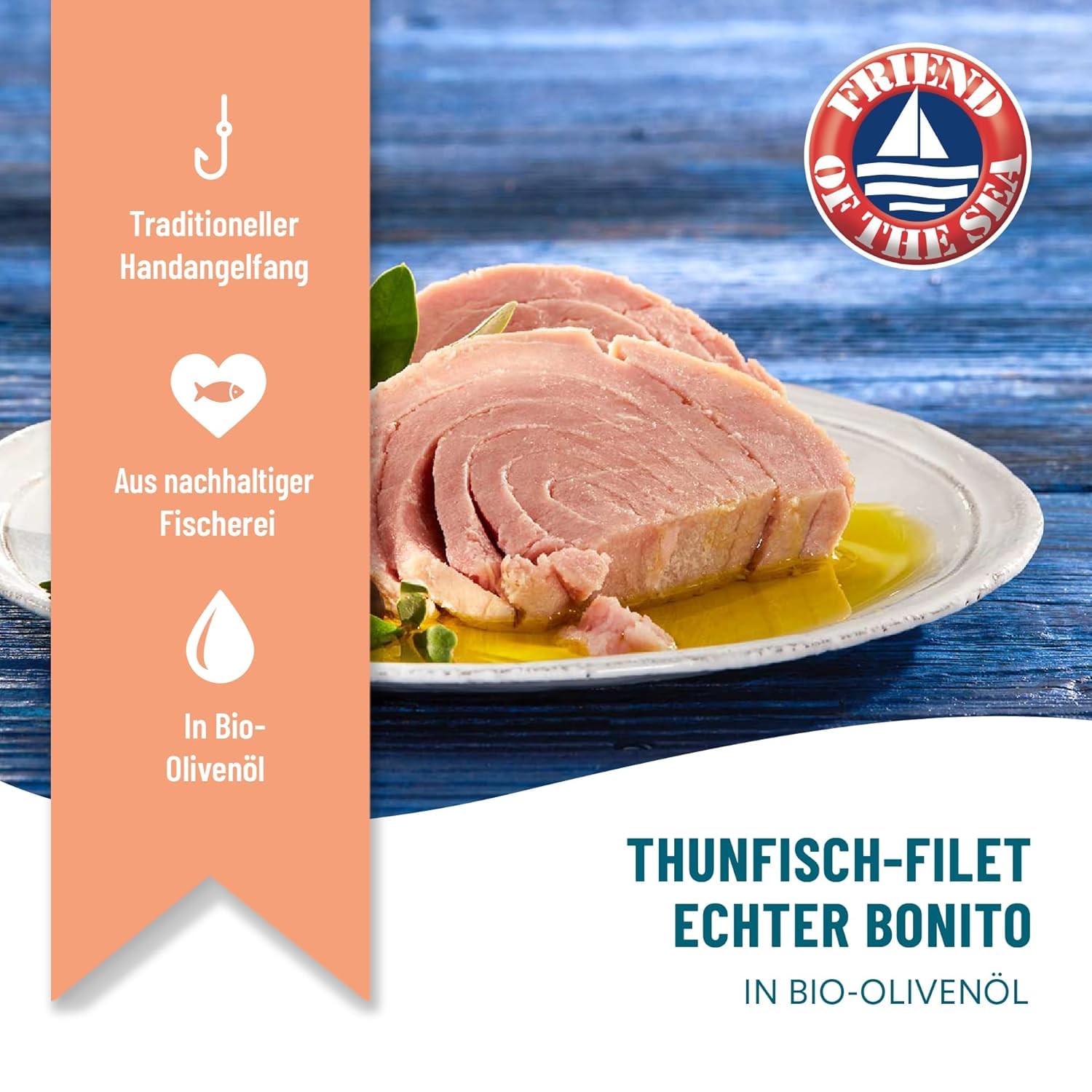 Fontaine - Thunfisch Echter Bonito in Bio-Olivenöl - Premium Thunfischfilets aus 100% zertifizierter, nachhaltiger Fischerei und kontrolliertem Anbau (10er Pack)