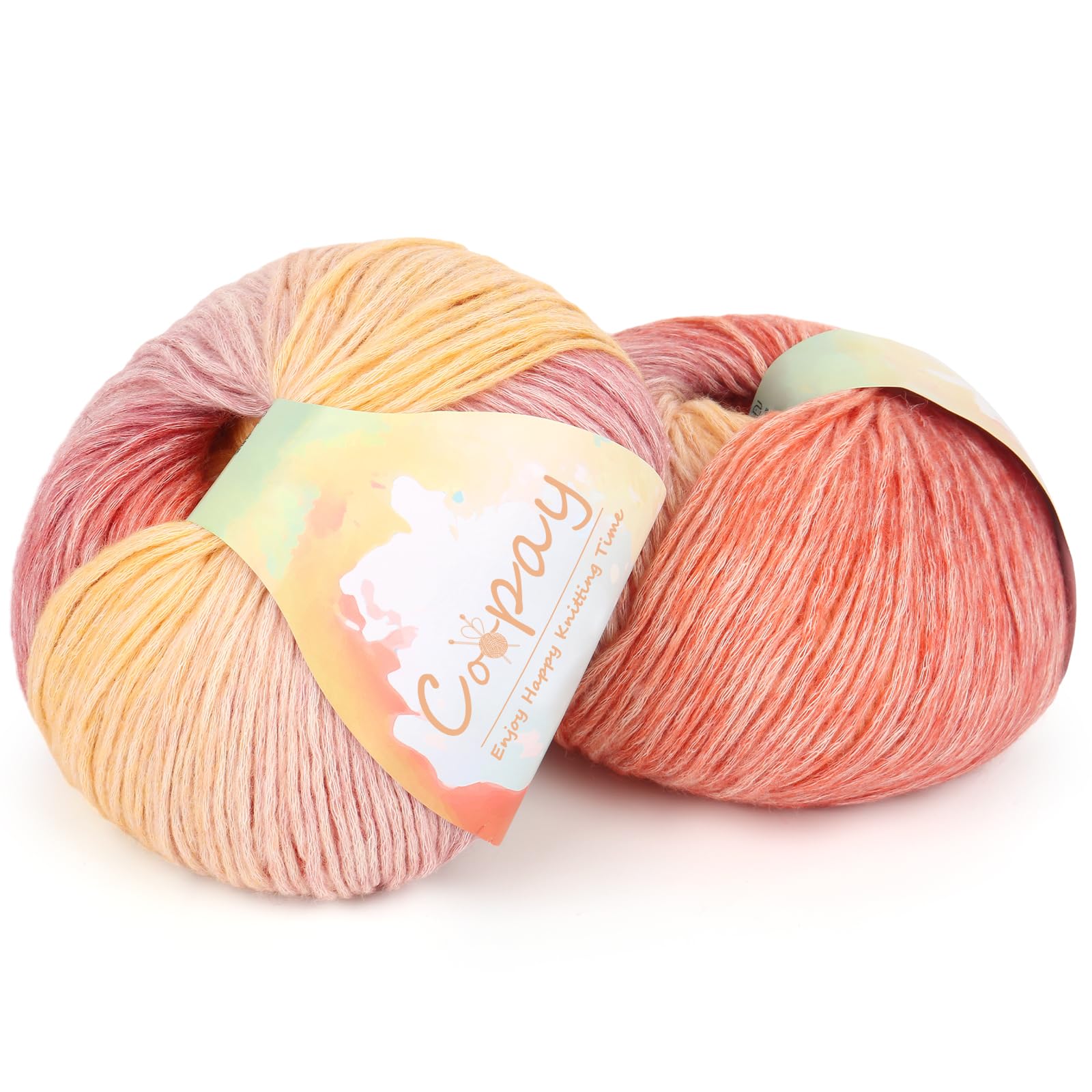 Coopay Yarn for Crocheting &amp; Knitting, Gradient Cake Yarns (Sunset)