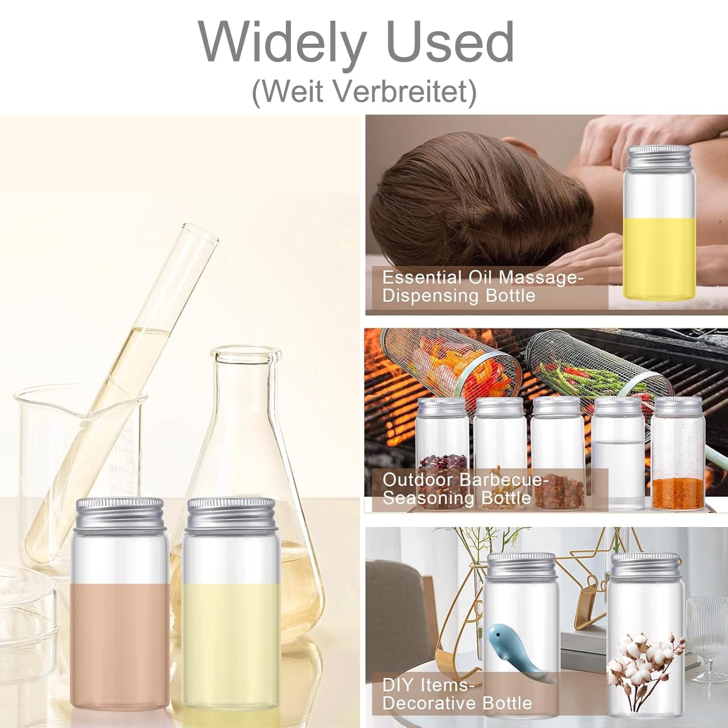 ZEOABSY 20 Stück Leere 2ml Klar Glas Reagenzgläser Mit  Originalitätsverschluss Kappe 12 X 43 Mm Mini Glasflaschen Röhre Klarglas  Reagenzglas Für Labor Kosmetik Parfum Essenz DIY, image size:1500x1500