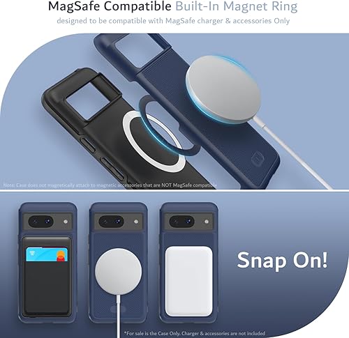 Vista 254 de TUDIA MergeGrip - Funda para Google Pixel 7a 2023, [probada en caídas de grado militar] borde elevado para protección de pantalla y cámara, doble