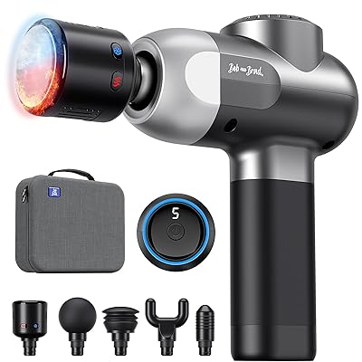 BOB AND BRAD C2 Pro Massage Gun with Heat and Cold Therapy, Mini Massager Gun Deep Tissue, Heated Professional Electric Back Massager for Athletes, Handheld Massager