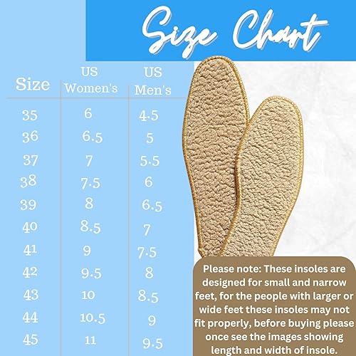 Miniatura 5 de Plantilla cálida de lana de alpaca para calzado de zapatos, 10 pares para pies pequeños y estrechos, transpirable y absorbente del sudor,