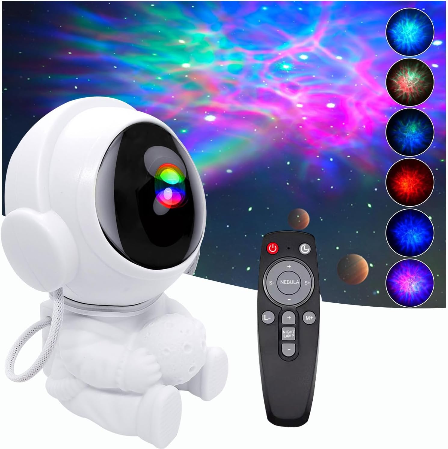 Astronaut Galaxy Projector LED Night Lights for Kids,Nebula Ceiling Lamp Star Light Nightlight Kids for Room Deco with Timer and Remote