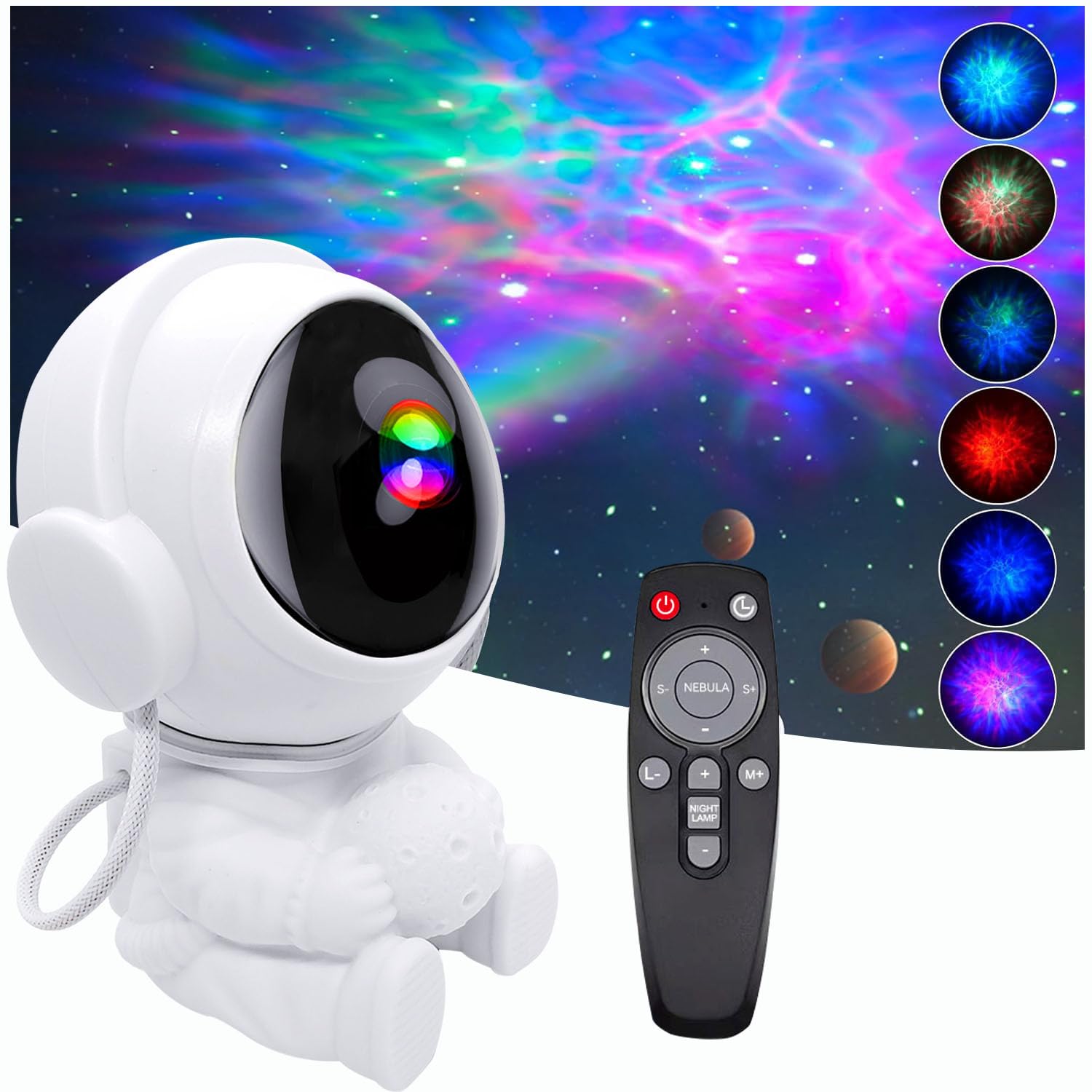 SHIXING Astronaut Galaxy Projector LED Night Lights - kids room decor | Mubboo
