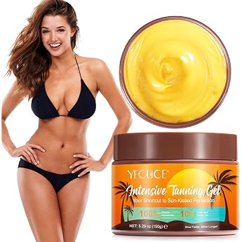 Intensive Tanning Gel 150 g Natural Premium Tanning Accelerator Cream for Skin Darkening Sun Bed Cream Effective in Sun Loungers for Outdoor Sun Tanning Achieving Cream Sun Protection