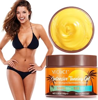 Intensive Tanning Gel, 150 g Natural Premium Tanning Accelerator Cream For Skin Darkening, Sunbed Cream Effective in Sunbeds & Outdoor Sunburn, Achieve Cream No SPF Sun Cream