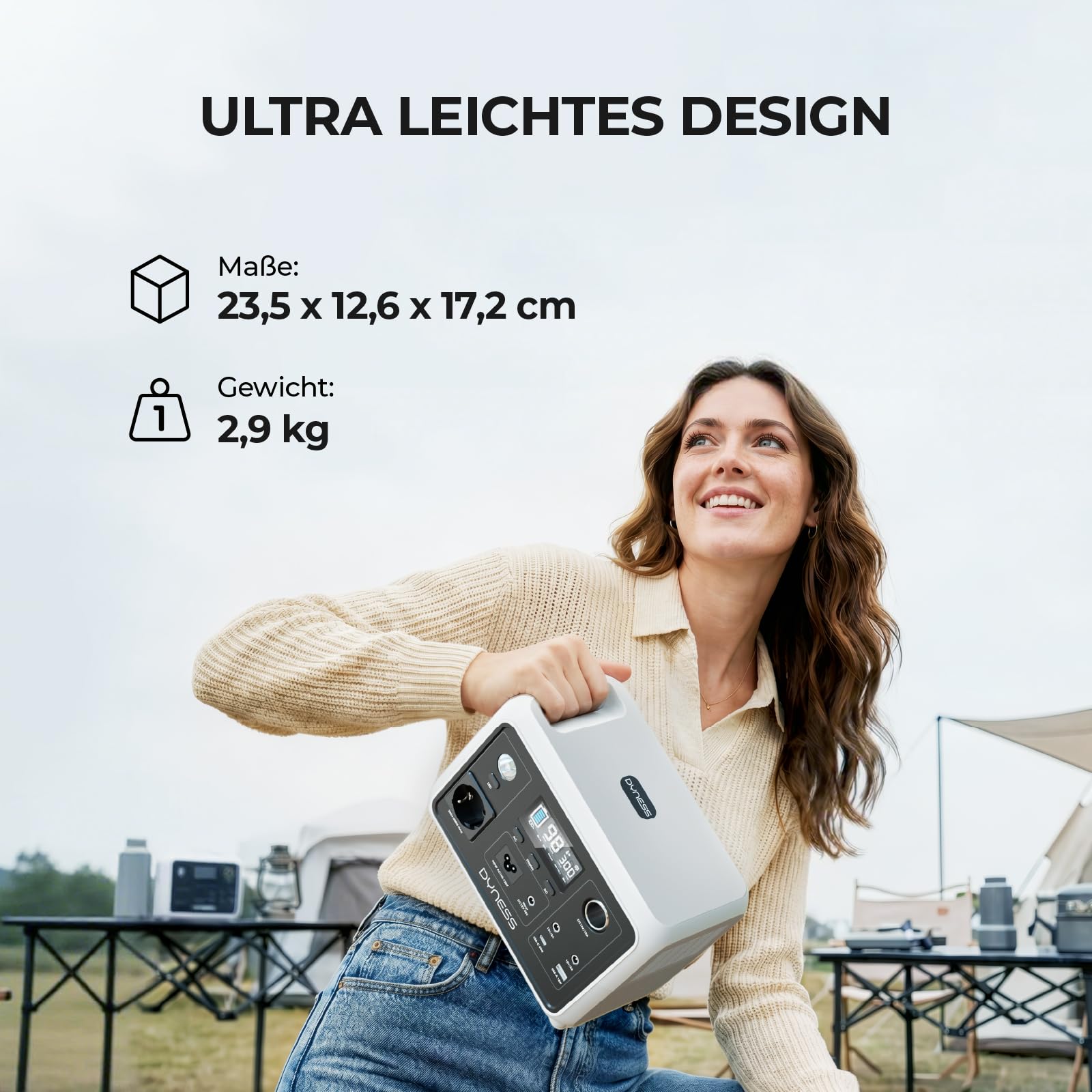 Dyness 300W Tragbares Powerstation, 256Wh AC-Steckdose LiFePO4 Batterie Solargenerator mit 6 Ausgängen & 4 Ladeoptionen, Notstrom für Camping, Wohnmobil, Reisen & Notfall