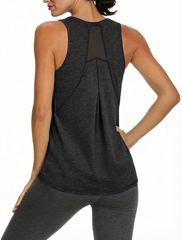 Gyabnw Women's Tank Top Stand Collar Sleeveless Top Sport Fitness Breathable Quick Dry Mesh Back Breathable Top Running Yoga Gymnastics Sports Outfit Women's Running Lightweight Training Jersey