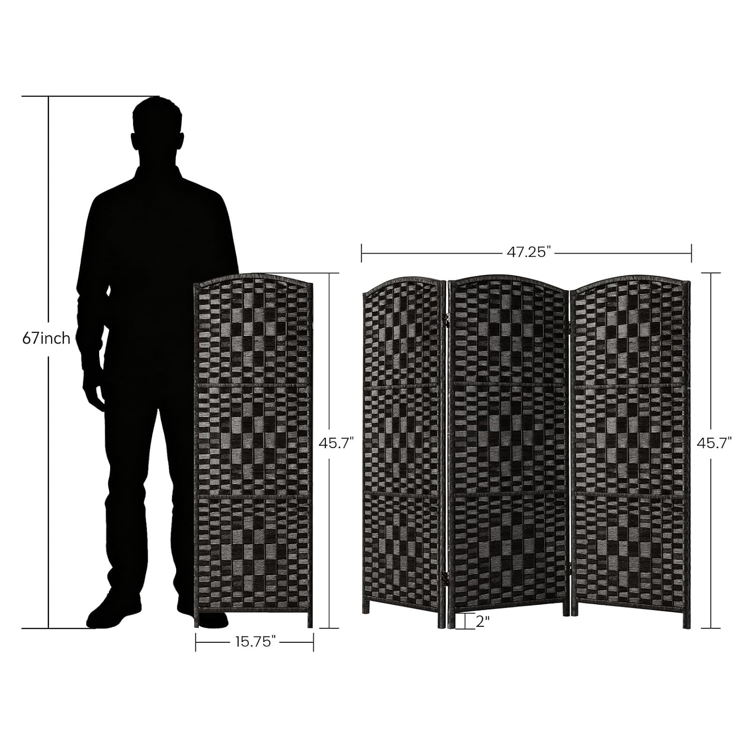 HALLYBEE Small Room Divider, Privacy Screen - Image 2