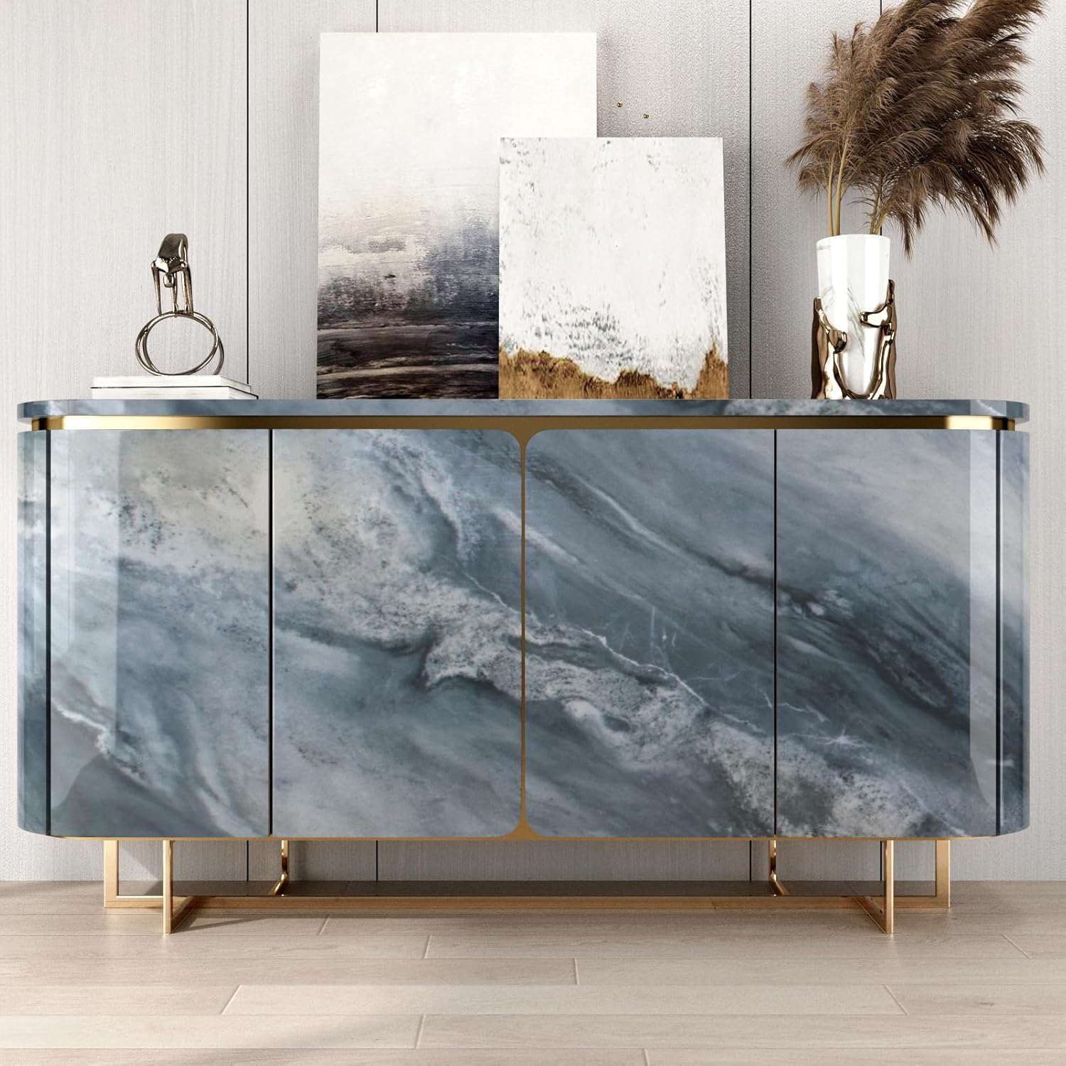 Blue Marble Contact Paper Peel and Stick for Countertops Blue Marble Wallpaper Self Adhesive Removable Contact Paper for Kitchen Backsplash Cabinet Countertop Vinyl Wrap Table 15.7"×118"