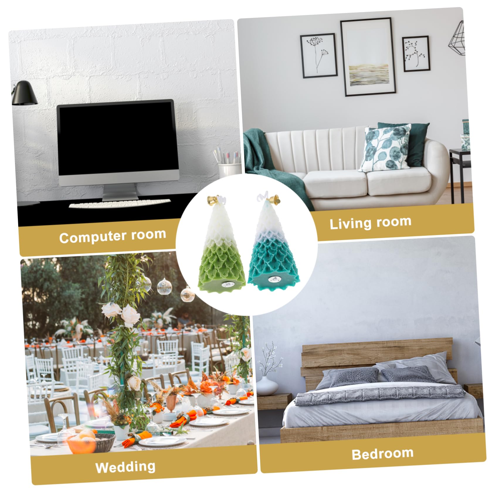 TOPBATHY 10 Pezzi Candele dell'albero di Natale oggetti di scena per candele natalizie oggetti di scena per candele profumate candele natale natalizia decorazioni natalizie