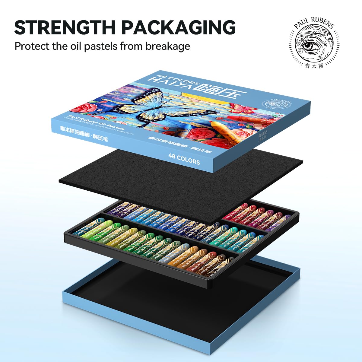 Paul Rubens Ölpastellkreide Set, 48 Farben Oil Pastels Weiche Pastellfarben Ungiftig für Künstler, Studenten und, Ideal zum Skizzieren, Dekorieren(Neues Paket)