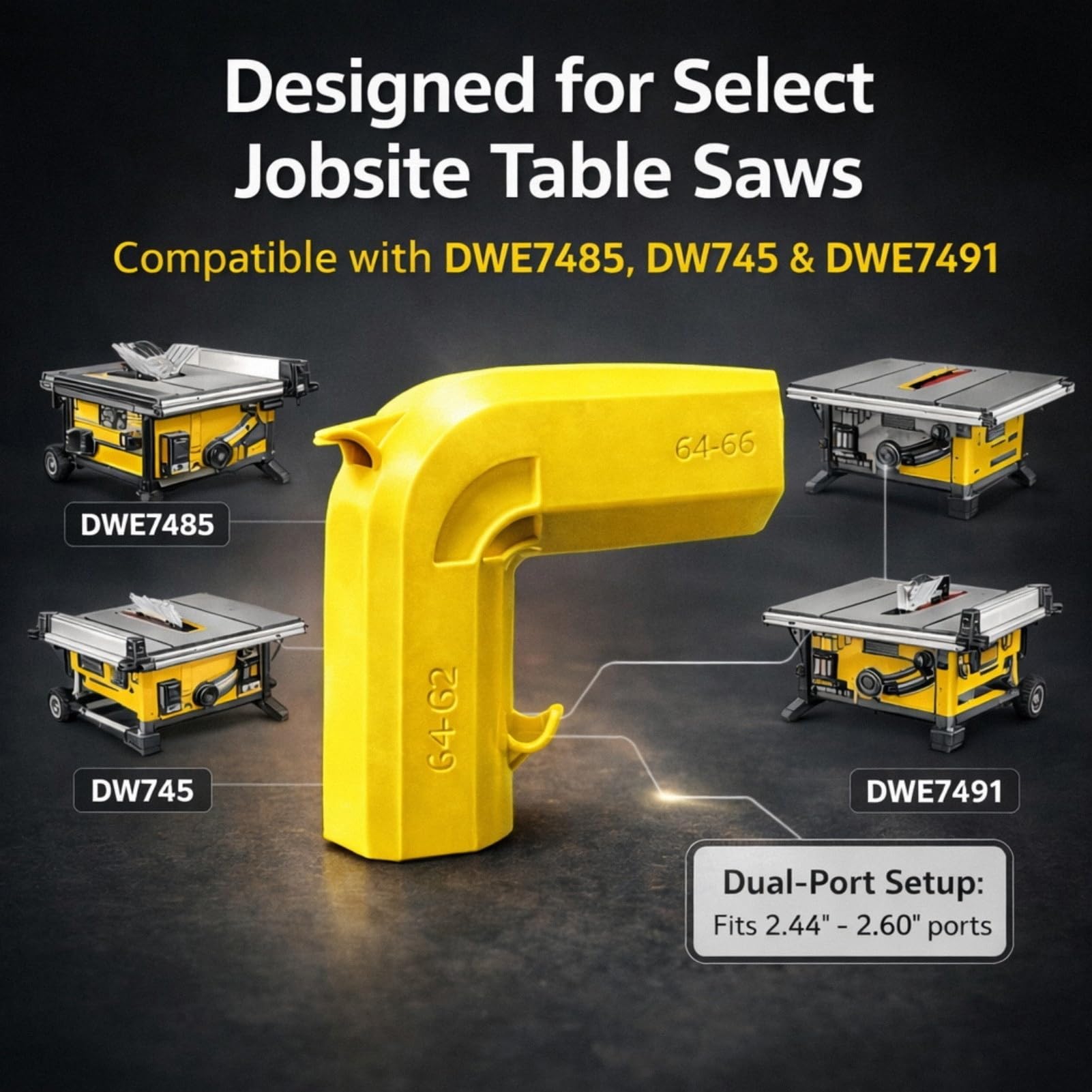 Table Saw Dust Collection Adapter - 2.5" Hose -8