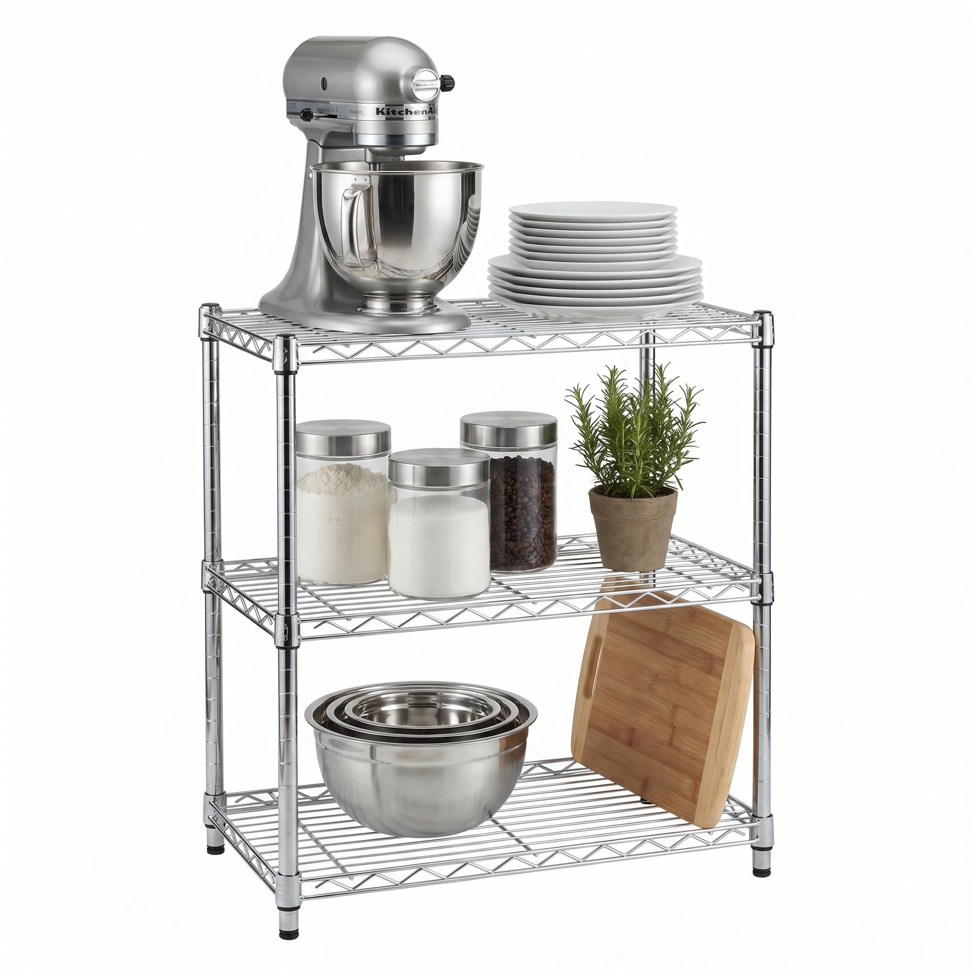 平棚 1490x300x250 Amazon.com: Honey-Can-Do 3-Tier Heavy Duty Adjustable Shelving