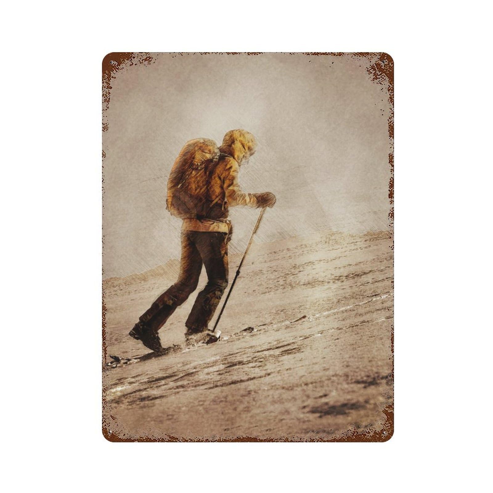 Climbing Climb Sport Decorative Tin Sign 15.7"x11.8", for Bistro, Counter And Cafe Decor, Retro Wall Decor