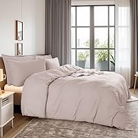 Vista 209 de NEXHOME PRO Funda de edredón Twin XL 100% algodón lavado, transpirable, duradera, texturizada, similar al lino, juego de ropa de cama para el hogar