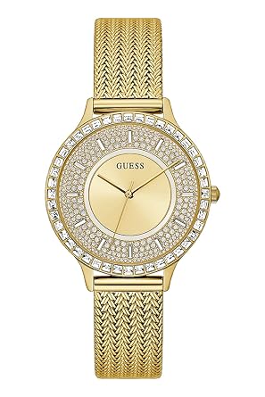 Guess Round 38mm Champagne Dial Analog Women Watch - GW0402L2