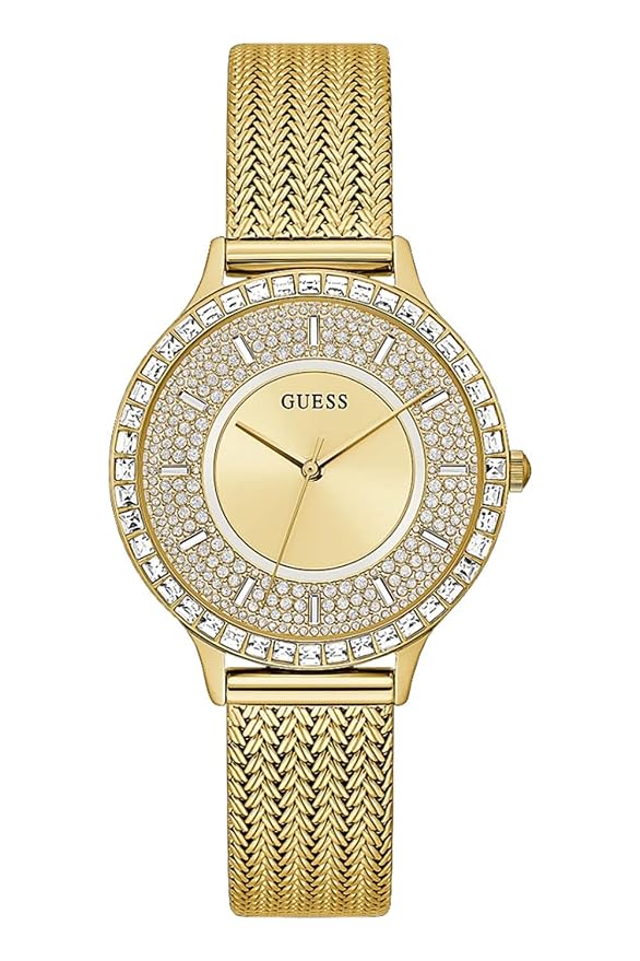 Guess Round 38mm Champagne Dial Analog Women Watch - GW0402L2