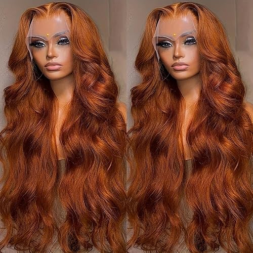 Orange Lace Front Wig with Baby Hair Ginger Loose Curly