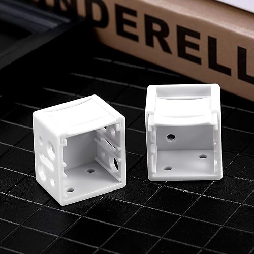 Miniatura 5 de 6 soportes para persianas de 1 pulgada, color blanco, perfil, montaje en caja, soporte para barandilla, color blanco