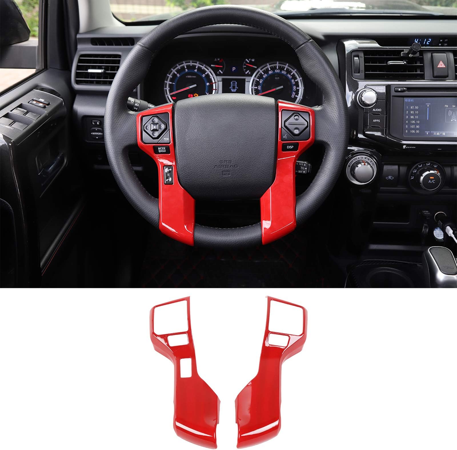JeCar Steering Wheel Cover Interior Decoration Trim Kits for Toyota 4Runner 2010