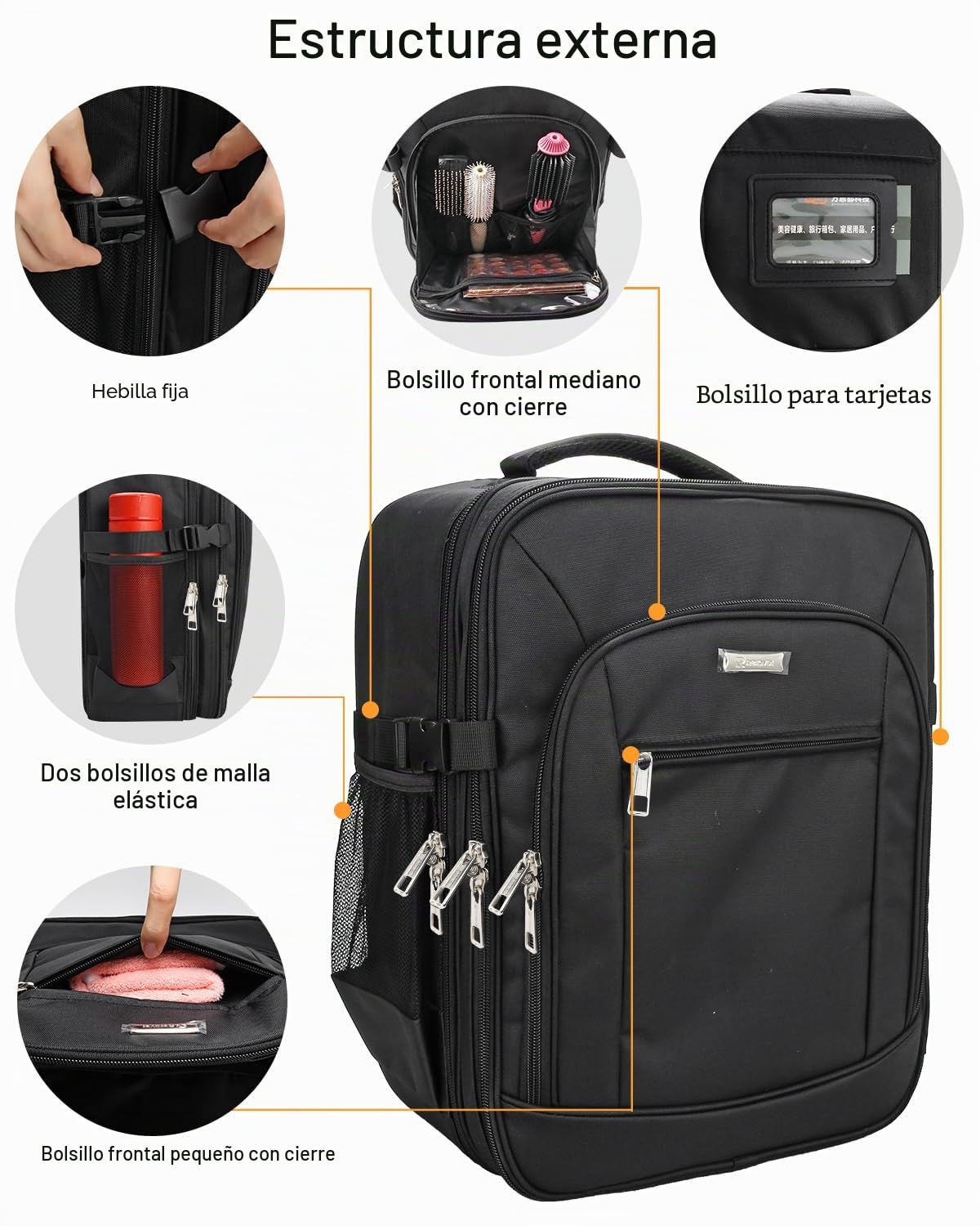 Relavel Mochila de maquillaje extra grande, bolsa de maquillaje profesional de viaje, bolsa de maquillaje para mujeres, organizador de almacenamiento para artistas de maquillaje, 3 capas, gran