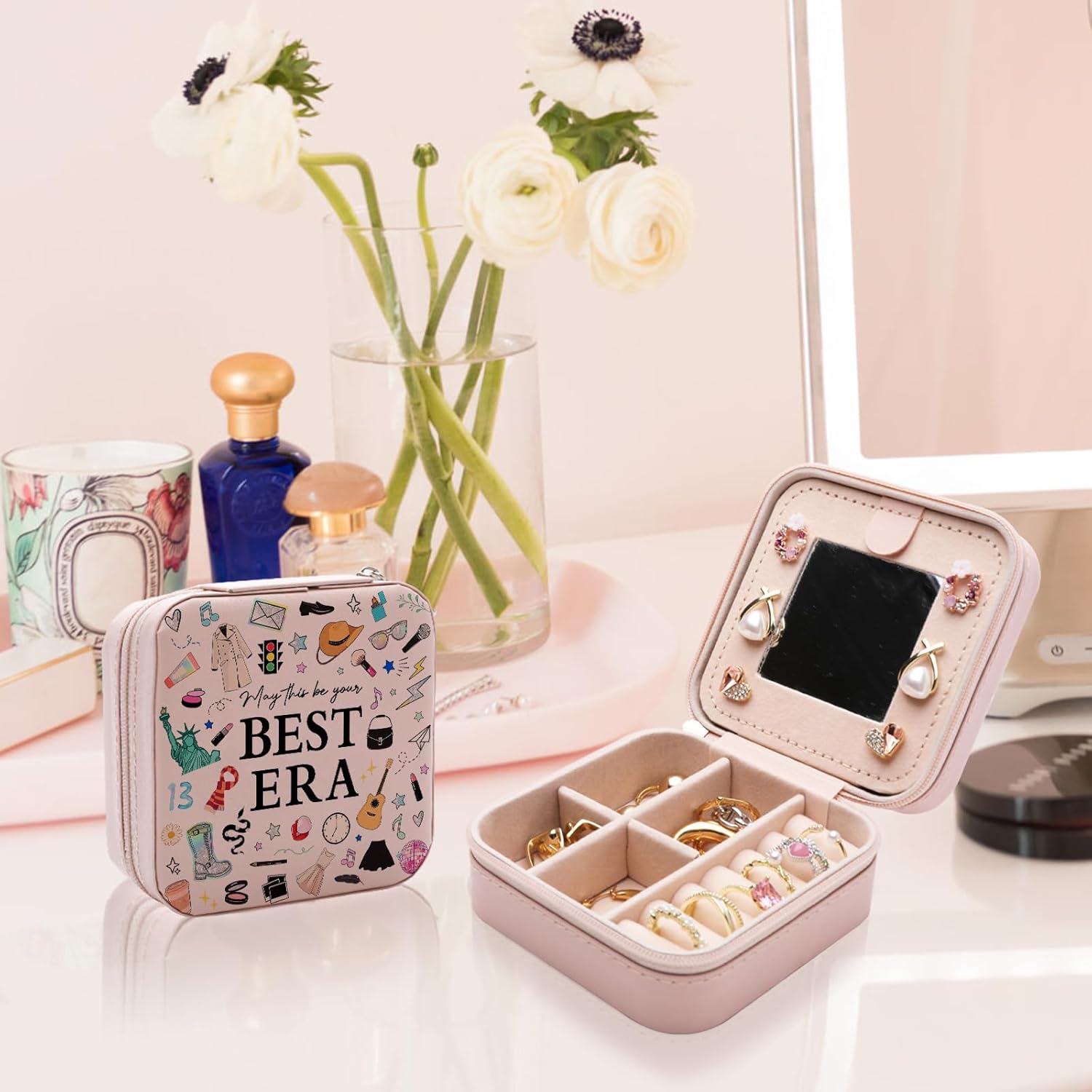 Best Jewelry Box Gift, Inspired Small Jewelry Case for Music Lovers Fans Women, Singer Merch Portable Jewelry Case, In My Best Jewelry Organizer Holder Storage Boxes - Image 5