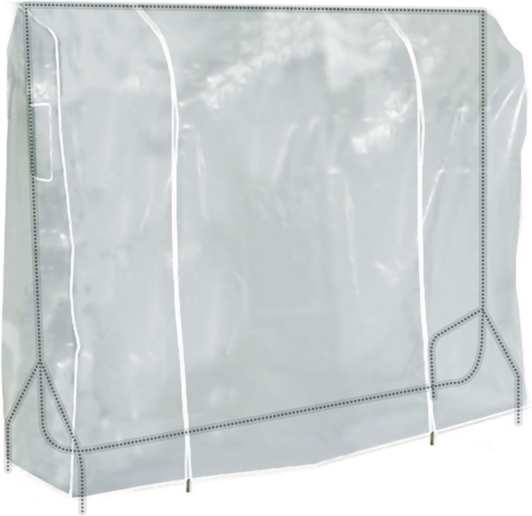 HANGERWORLD Pack of 3 Clear 72" Showerproof Clothes Rack Cover for Open Portable Closet COVER ONLY with 2 Full Length Zippers for 6ft Clothes Rack
